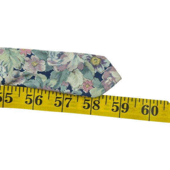 Lands' End Cotton Tie Flowers Floral Bright Pastel Colorful - Picture 8 of 8